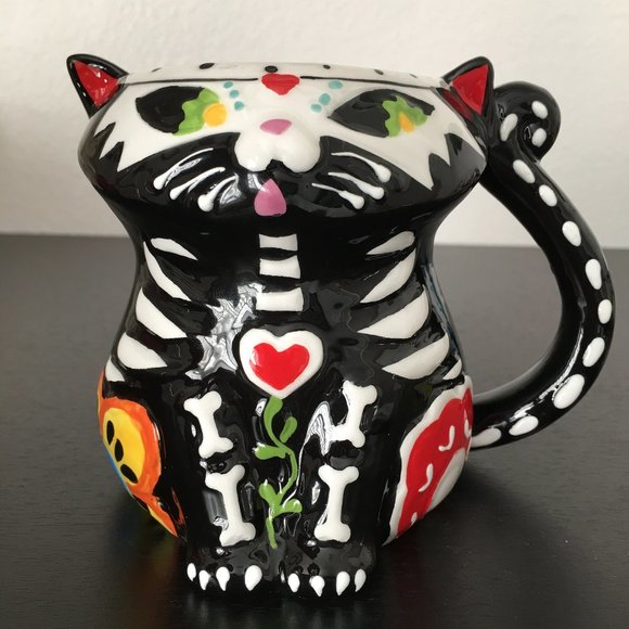 Day of the Dead 3D Cat Mug - Picture 1 of 8
